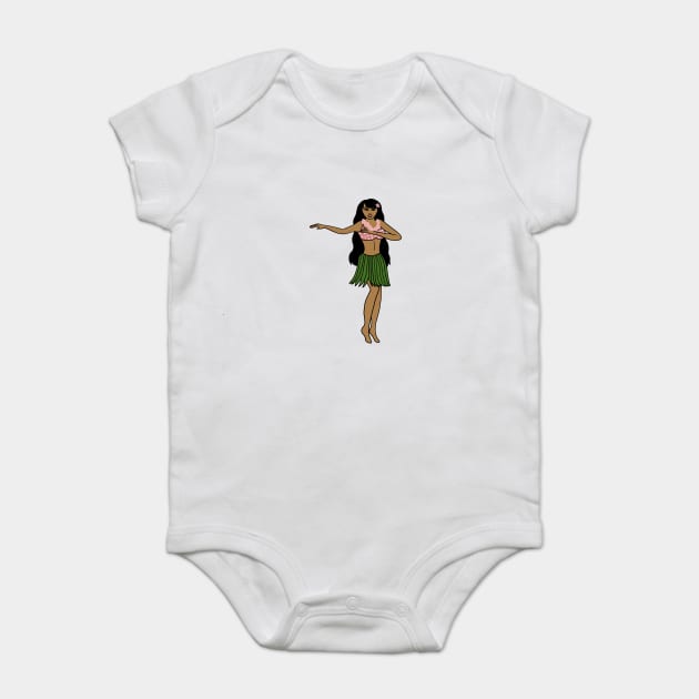 Aloha Tropical Dancing Girl Vacation Baby Bodysuit by logiamerch